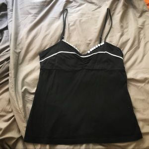 Anthropologie- Zoey Tank w. Button / Eyelet Detail